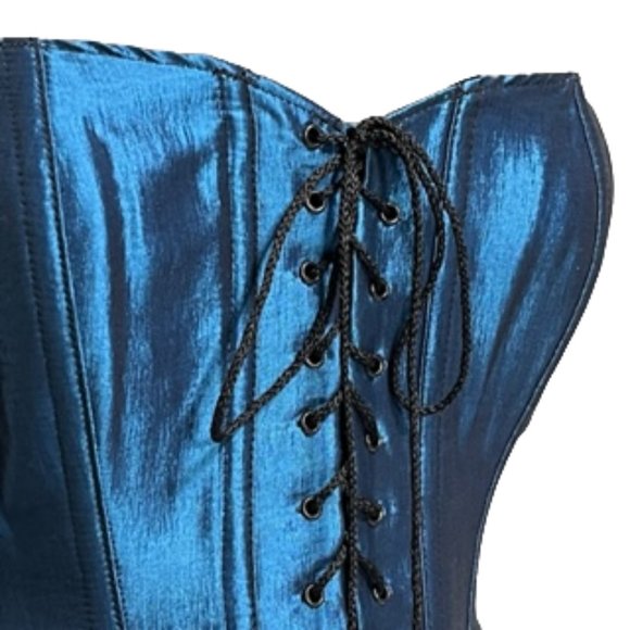 TESA CLASSIC By Escanté Jewel Tone Sapphire Blue Corset/Bustier With Peplum NWT - Picture 8 of 15
